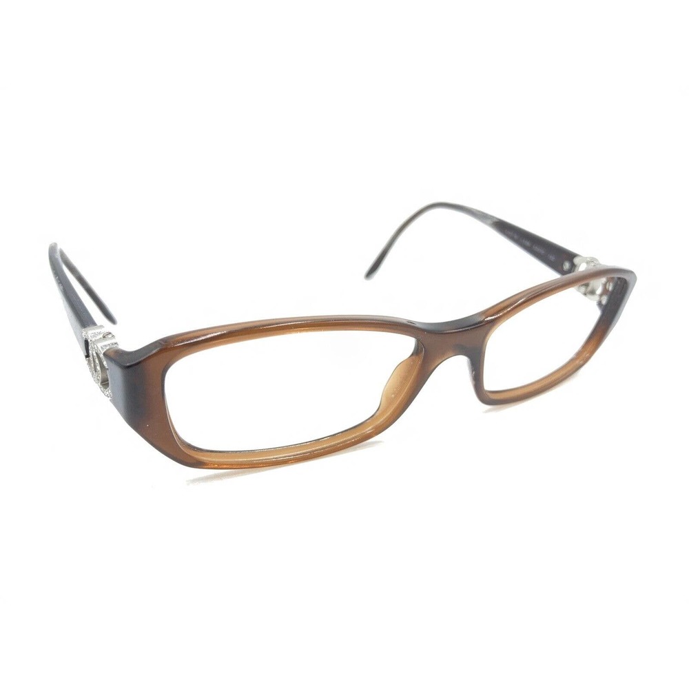 Chanel 3107-B c.538 Brown Silver Rectangle Eyeglasses Frames 52-15 130 Italy